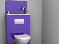 WiCi Bati Handwaschbecken mit Typ 1 lila Wandschutz
